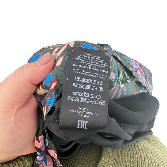 Tory Burch Floral Longsleeve Silk Twill Shift Dress Black Mountain Floral Size 0 - Picture 15 of 15